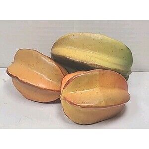 Vintage Faux Fruit Lot Of 3 Star Fruit Life-Sized Artificial Fruit